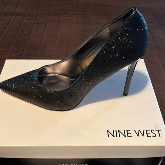 Nine West Shoes Fresh Pointy Toe Pumps Black Glitter Poshmark